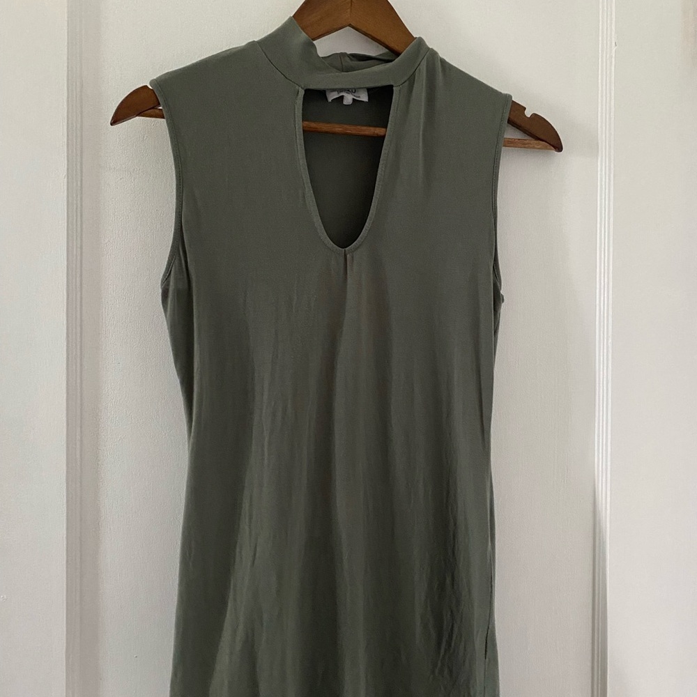 Piko 1988 Green Ribbed Cut Out Tank Top